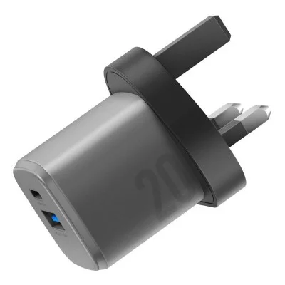 Energea Ampcharge Gan20, 1C1A Pd/Qc3.0 Wall Charger,20W (Uk) - Gunmetal